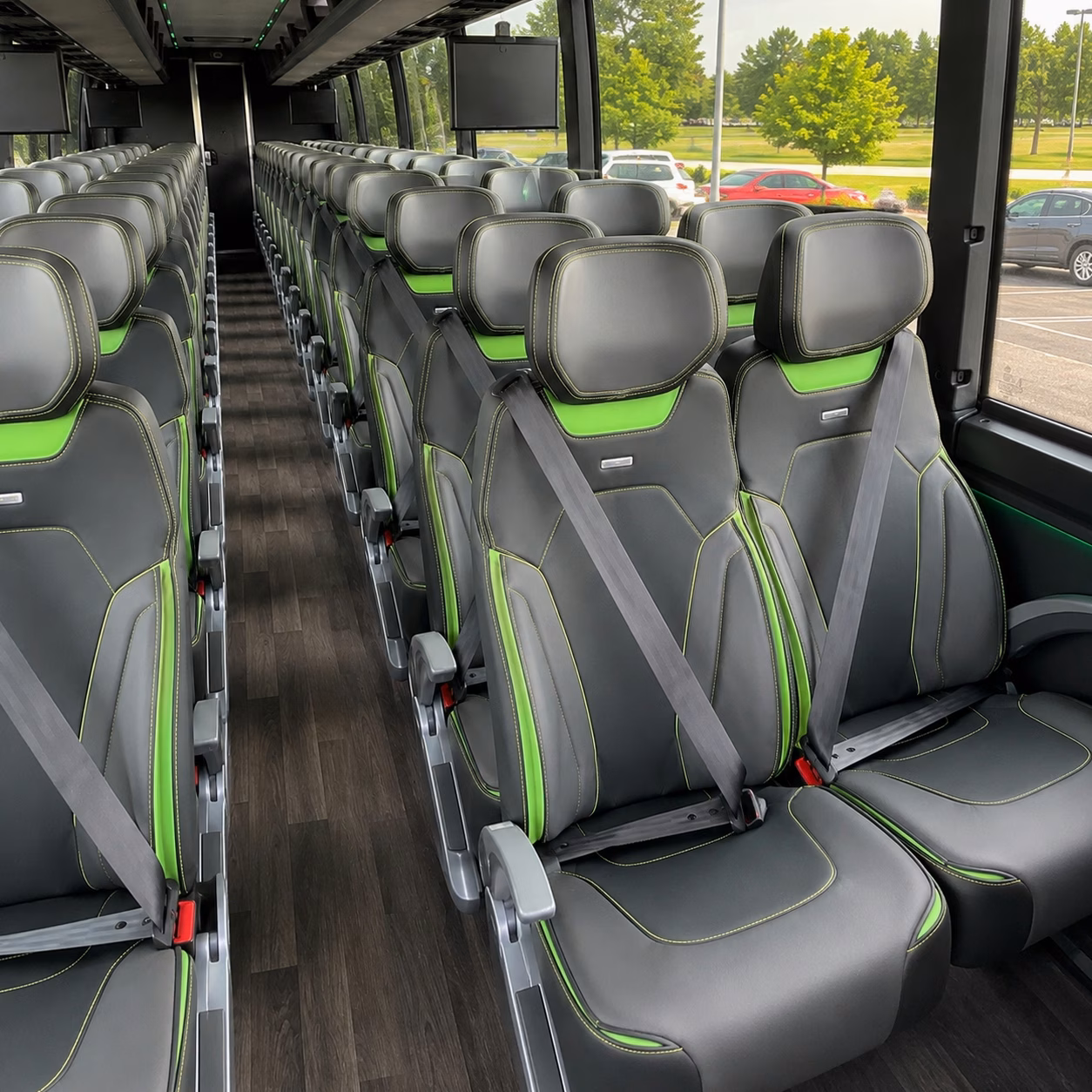 56 passenger charter bus interior